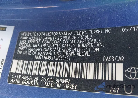 2018 Toyota C-Hr Xle Premium из США, поврежденный, VIN NMTKHMBX1JR036621